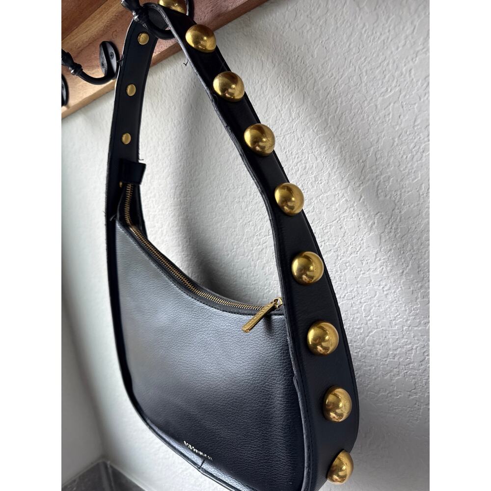 BCBGeneration Black Hobo Shoulder Bag with Gold Stud Accents - Picture 4 of 9